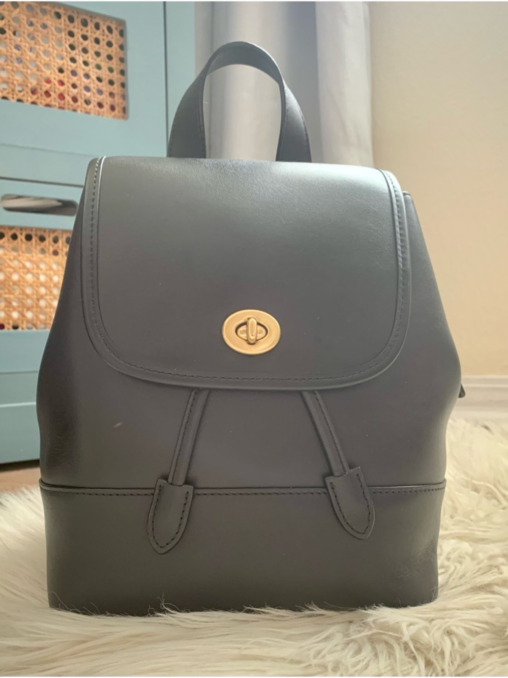 Coach Originals Turnlock Backpack Leather Black - Picture 5 of 15